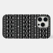 Motif de formes aztèques gris blanc noir (Verso Horizontal)