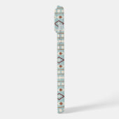 Motif de formes aztèques rouille crème bleu sarcel (Côté gauche)