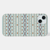 Motif de formes aztèques rouille crème bleu sarcel (Verso Horizontal)