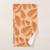 Motif de fougère boisée, pastel et profonde orange (Serviette à main)