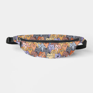 Motif de foule de chats mignons et colorés avec vi