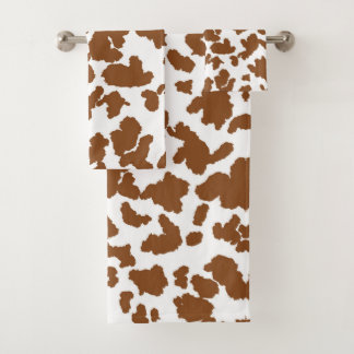 Motif de fourrure de vache marron et blanc 