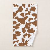 Motif de fourrure de vache marron et blanc (Serviette à main)