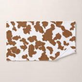Motif de fourrure de vache marron et blanc (Serviette à main)
