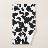 Motif de fourrure de vache noir et blanc (Serviette à main)