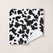 Motif de fourrure de vache noir et blanc (Gant de toilette)