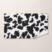Motif de fourrure de vache noir et blanc (Serviette à main)
