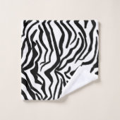 Motif de fourrure de zèbre noir et blanc (Gant de toilette)