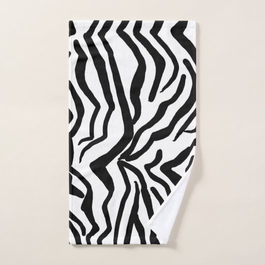Motif de fourrure noir et blanc Zebra (Serviette à main)
