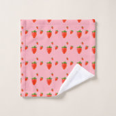 Motif de fraise rouge Beauté rose (Gant de toilette)