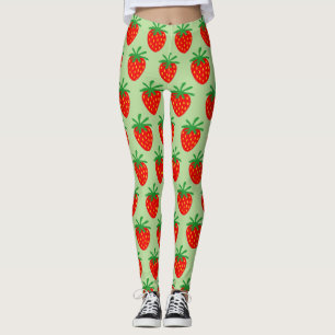 Motif de fraise rouge mignonne leggings d'impressi