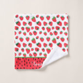 Motif de fraise rouge mignonne Personnalisé (Gant de toilette)