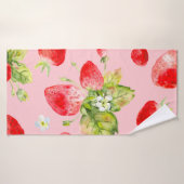 motif de fraise transparent aquarelle (Serviette de bain)