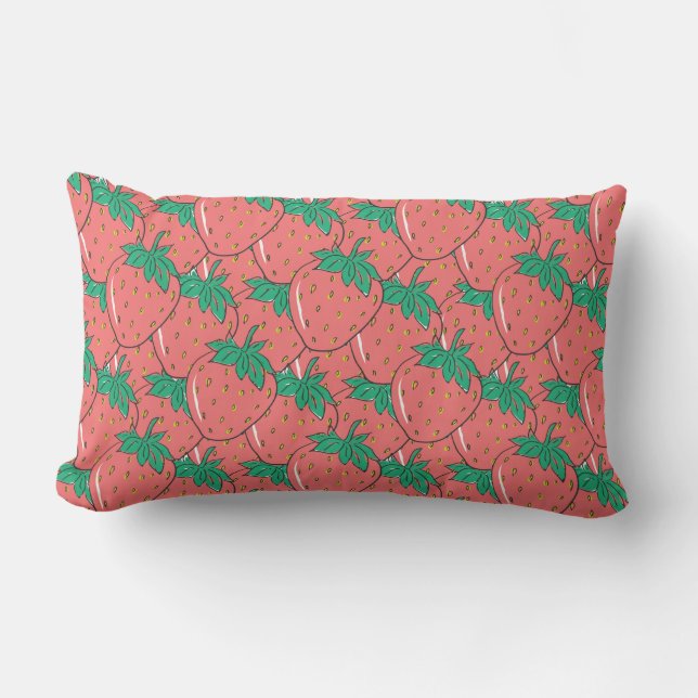 Motif de fraises lance des oreillers (Recto)