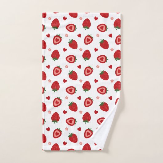 Motif de fraises sucrées (Serviette à main)