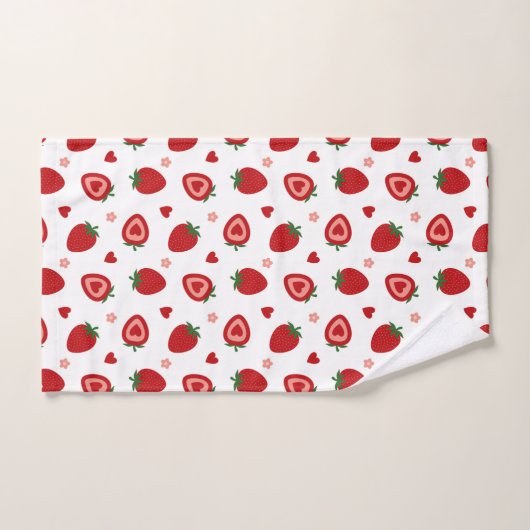 Motif de fraises sucrées (Serviette à main)