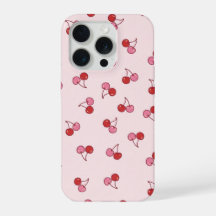 Motif de fruit de cerise rose mignon