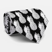 Motif de fruits d'ananas noir et blanc cravate (Roulé)