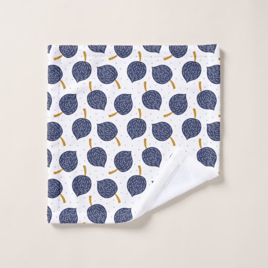 Motif de fruits de la bombe Abstraite bleue marine (Gant de toilette)