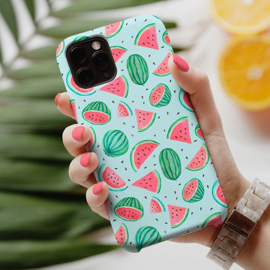 Motif de fruits d'été | Pastèque | coque iPho roug