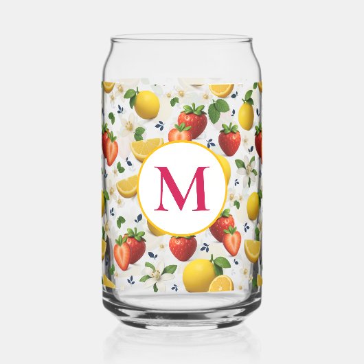 Motif de fruits frais fraises et citron (Recto)