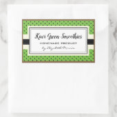 Motif de fruits Kiwi, étiquette de smoothie vert m (Sac)