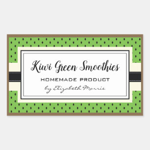 Motif de fruits Kiwi, étiquette de smoothie vert m