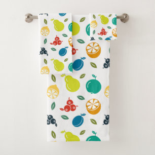 Motif de fruits, prune, orange, citron, poire, pom