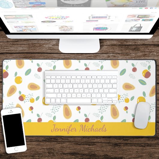Motif de fruits stylisé avec nom