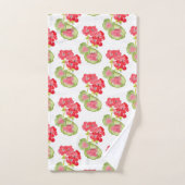 Motif de géraniums d'aquarelles rouges (Serviette à main)