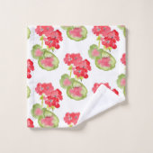 Motif de géraniums d'aquarelles rouges (Gant de toilette)
