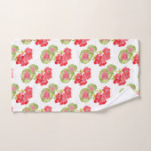 Motif de géraniums d'aquarelles rouges (Serviette à main)