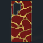 Motif de girafe abstraite or et rouge<br><div class="desc">La girafe abstraite couleur or sans couture motif sur arrière - plan rouge foncé.</div>