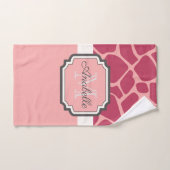 Motif de girafe rose (Serviette à main)