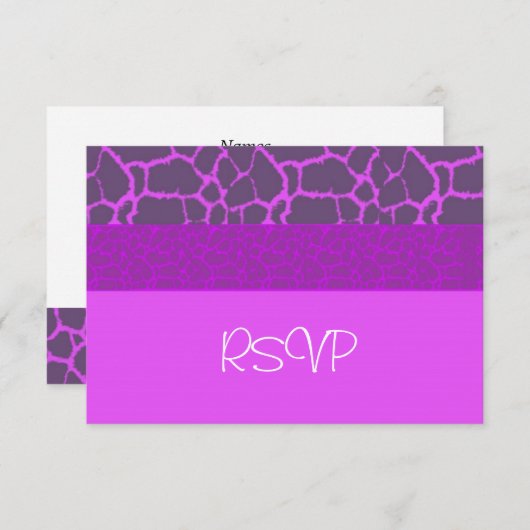 Motif de girafe violet RSVP (Devant / Derrière)