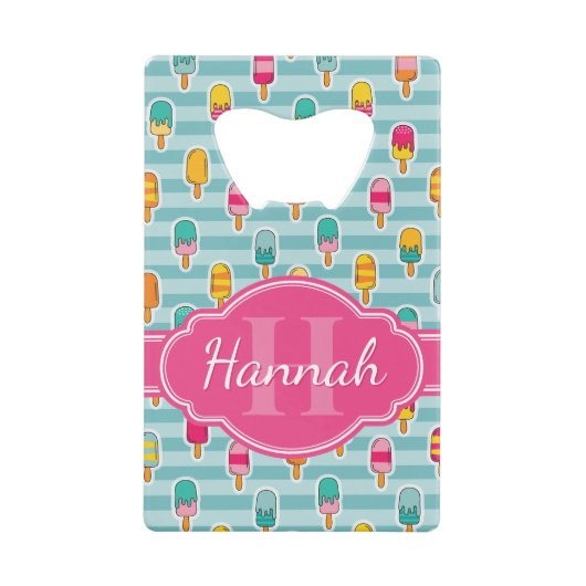 Motif de glace coloré avec Monogramme rose (Devant)