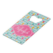 Motif de glace coloré avec Monogramme rose (Devant Angle)