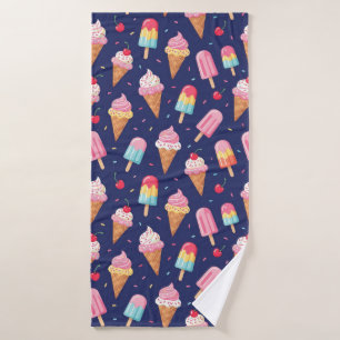 Motif de glace, de sucettes glacées et de cerises