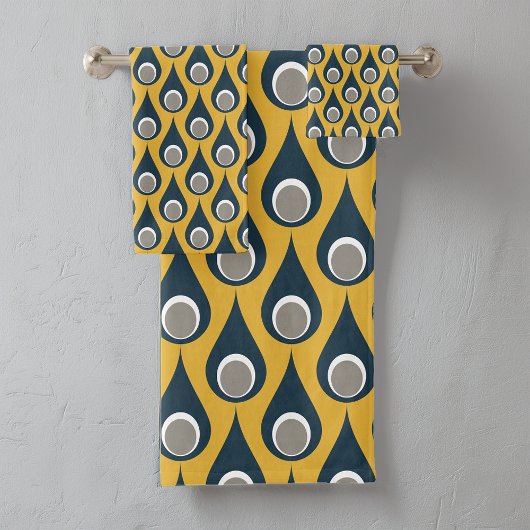 Motif de gouttes géométriques de moutarde de la ma