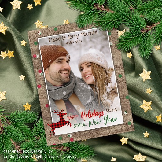 Motif de grain de bois rustique Carte de vœux sais