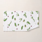 Motif de grenouille verte mignonne (Serviette à main)