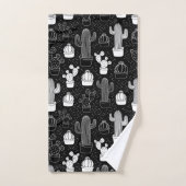 Motif de gribouillis noir et blanc (Serviette à main)