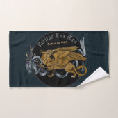 Motif de gryphe argent et or (Serviette à main)