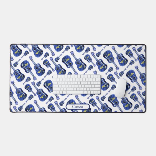Motif de guitares bleues Monogramme (Clavier et souris)