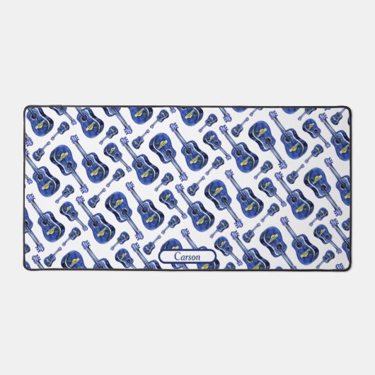 Motif de guitares bleues Monogramme (Recto)