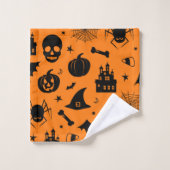 Motif de Halloween orange et noir (Gant de toilette)