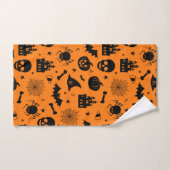 Motif de Halloween orange et noir (Serviette à main)