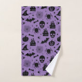 Motif de Halloween pourpre et noir (Serviette à main)