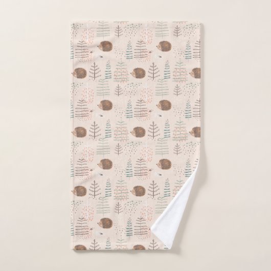 Motif de hérisson de bois mignon (Serviette à main)