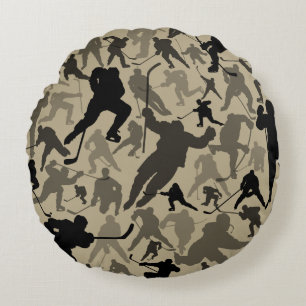 Motif de hockey Coussin rond